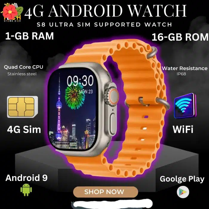 x8 ultra sim smart watch series 8 4G suported All andriod apps working.