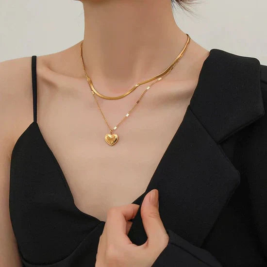 Double Layer'I Love You' Necklace(18k Gold Plated)