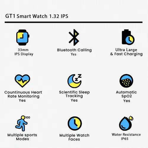 GT1 Bluetooth Calling Smartwatch